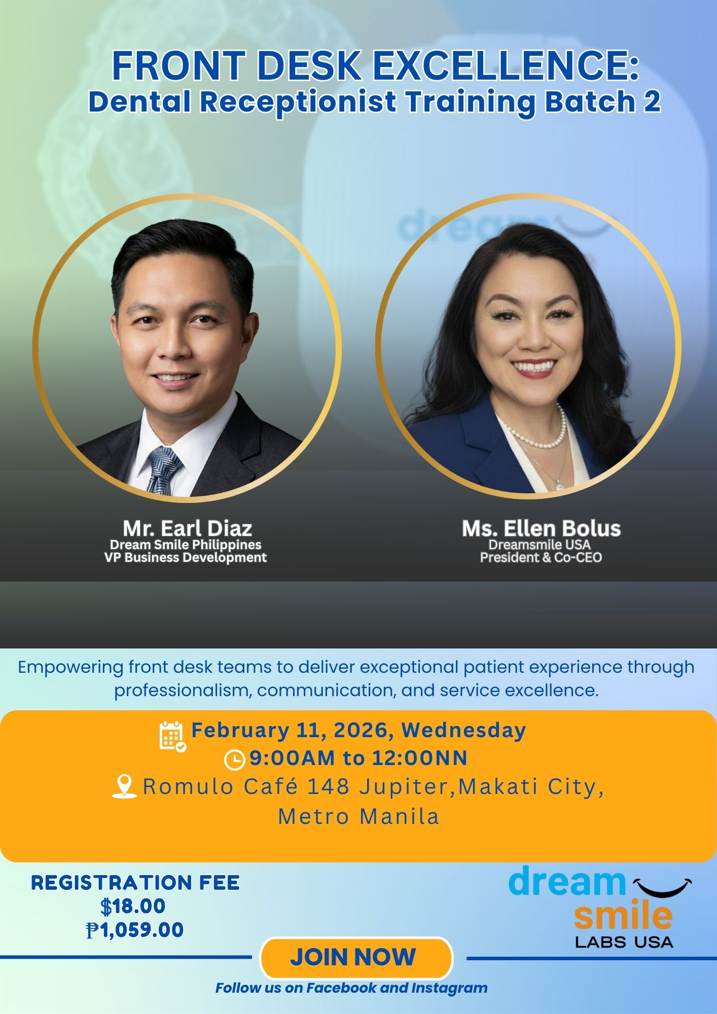 Receptionist and Staff Training Program        – February 11, 2026